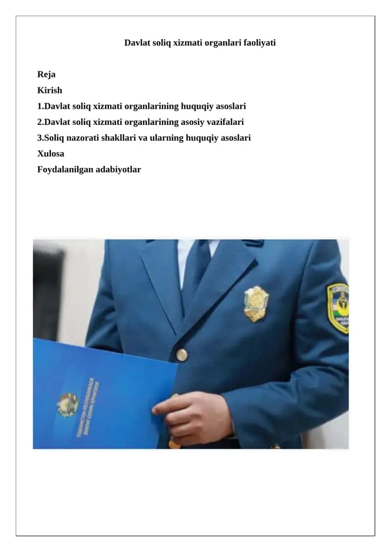 Davlat soliq xizmati organlarining huquqiy asoslari 1