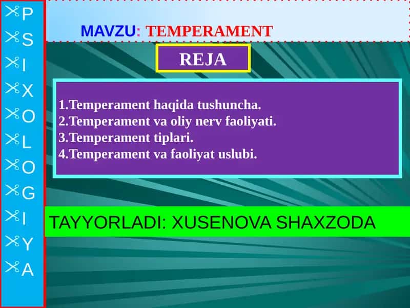 TEMPERAMENT 1