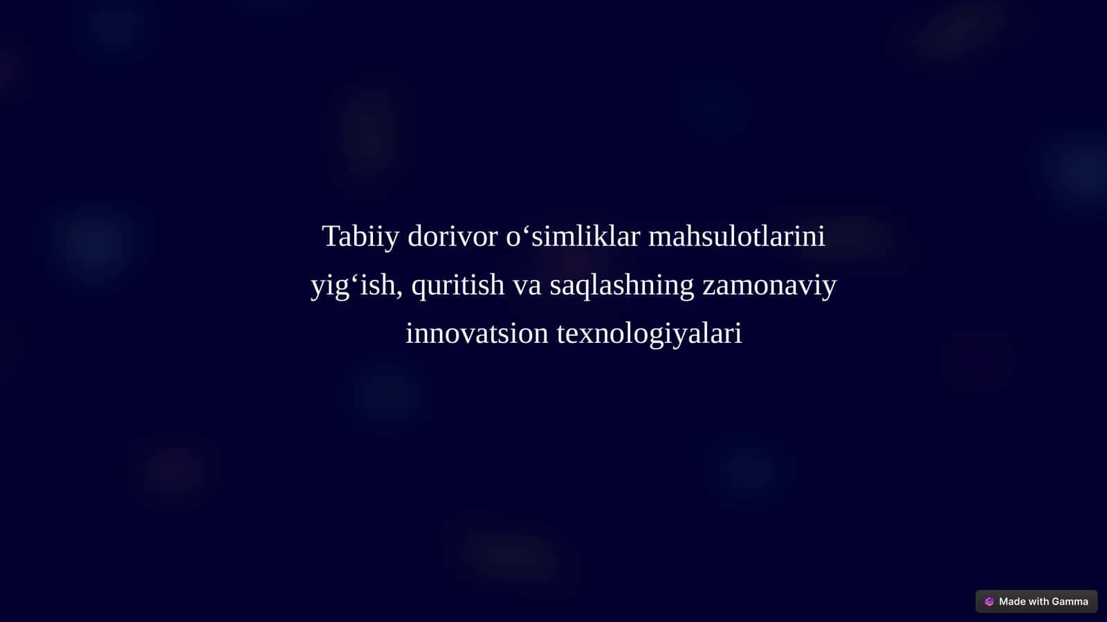 O‘simliklar yig‘ish texnologiyalari 1