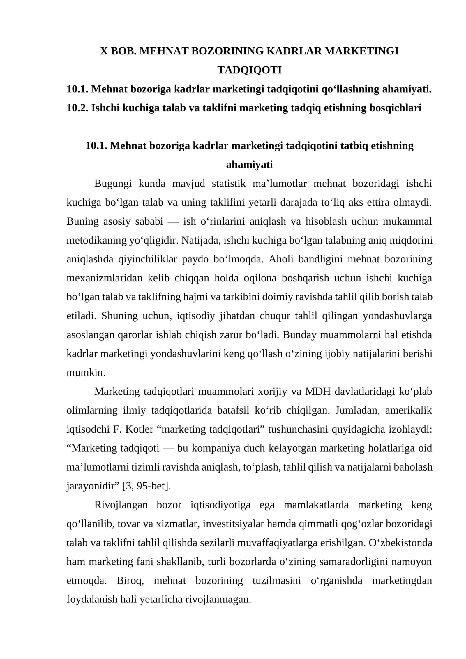 BOB. MEHNAT BOZORINING KADRLAR MARKETINGI TADQIQOTI 1