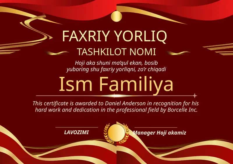 FAXRIY YORLIQ Faxriy yorliq shablon PowerPoint 1