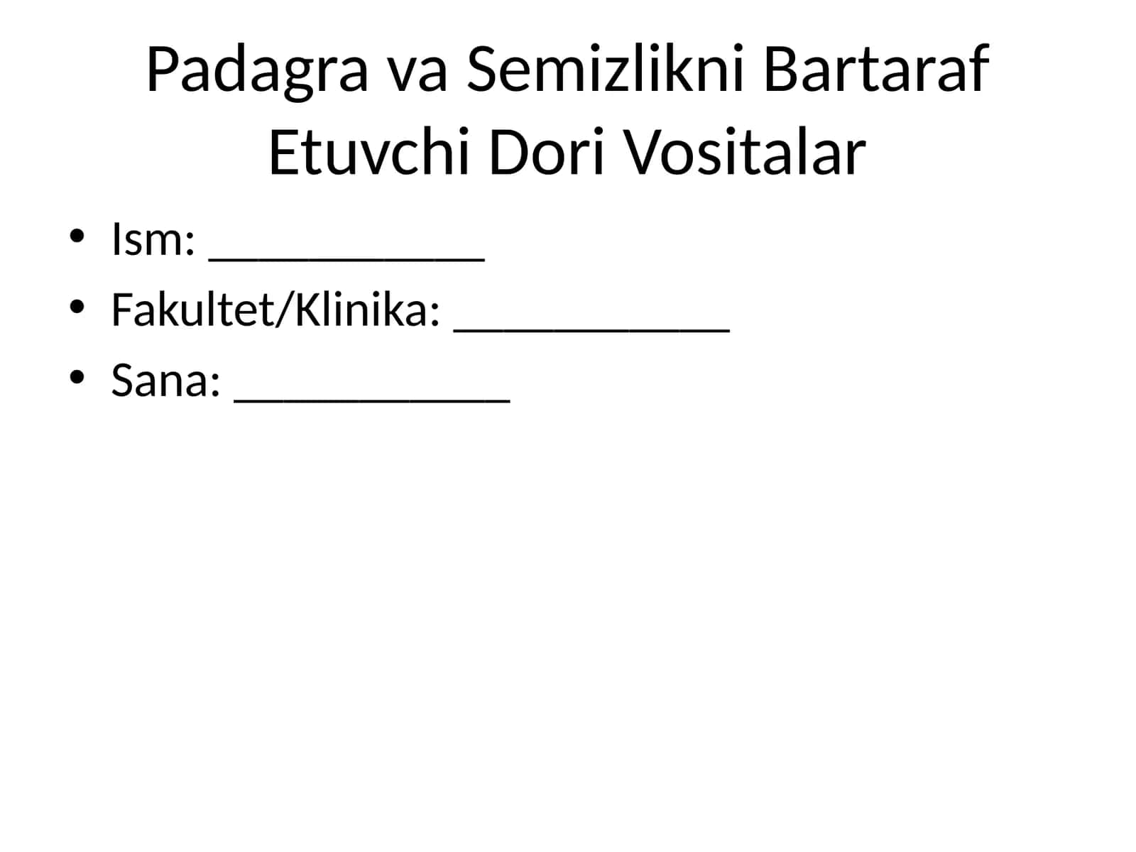 Padagra va Semizlikni Bartaraf Etuvchi Dori Vositalar 1
