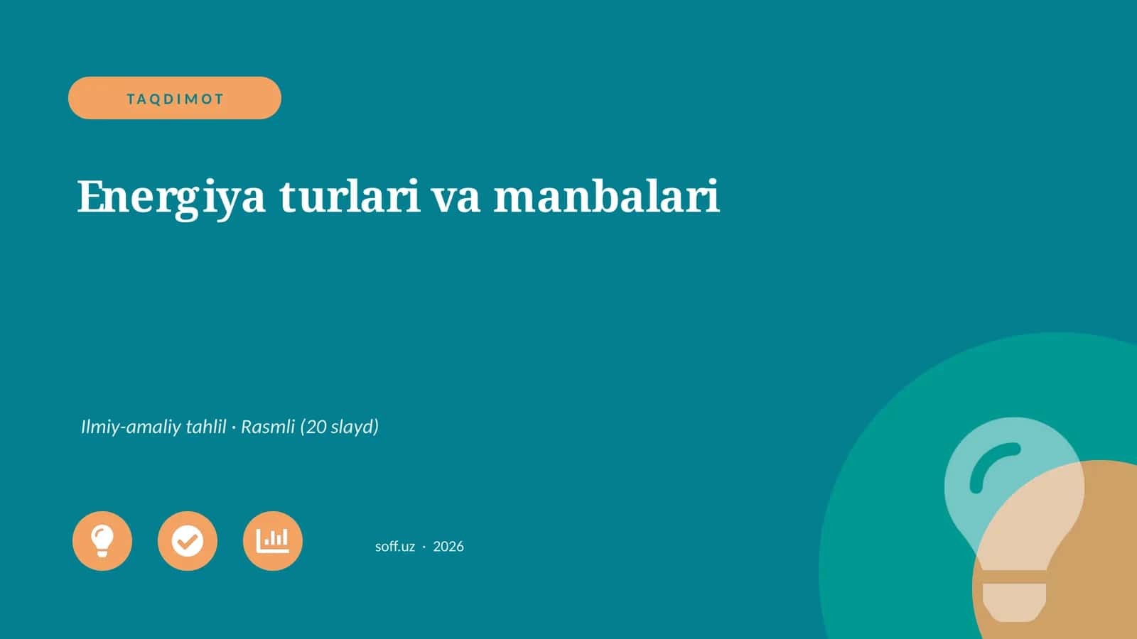 Energiya turlari va manbalari 1