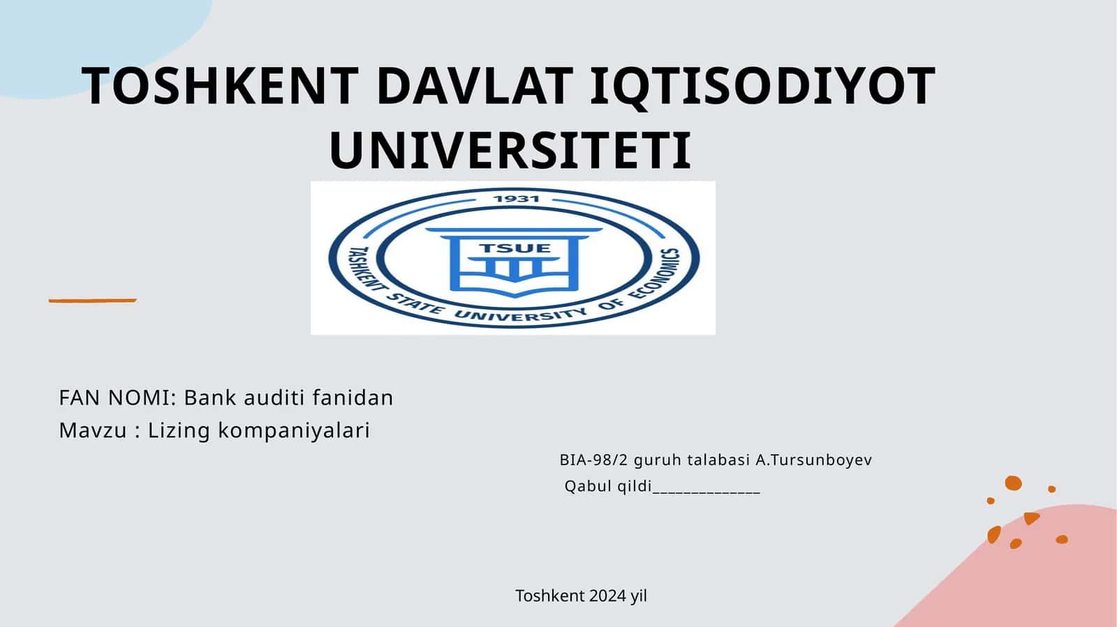 Bank auditi fanidan 1