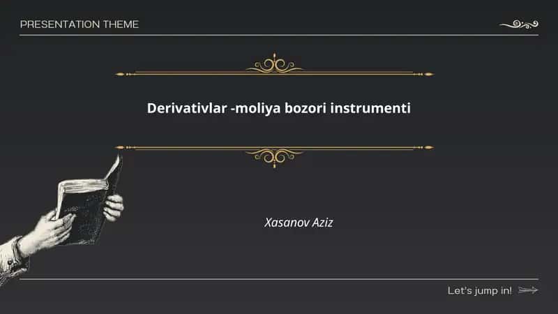 Derivativlar - moliya bozori instrumenti 1