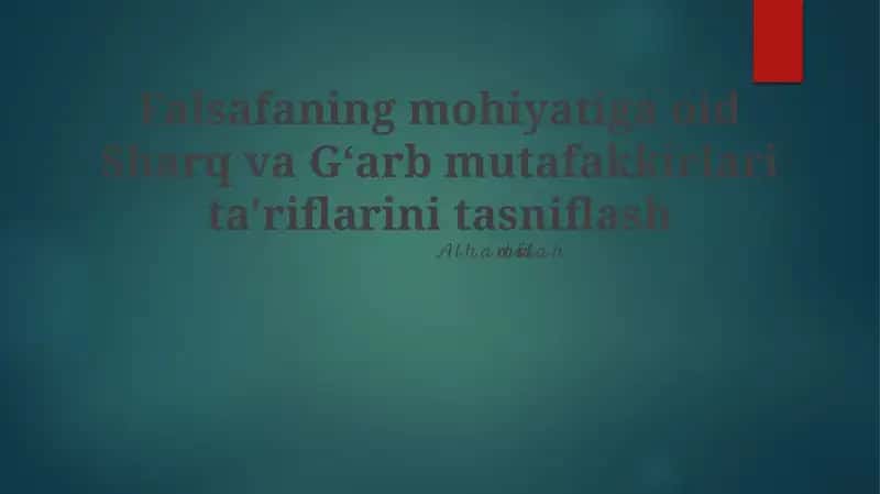 Sharqiy va G'arbiy Falsafa Nuqtai Nazarlarini Taqqoslash va Qarama-Qarshi Qo'yish 1
