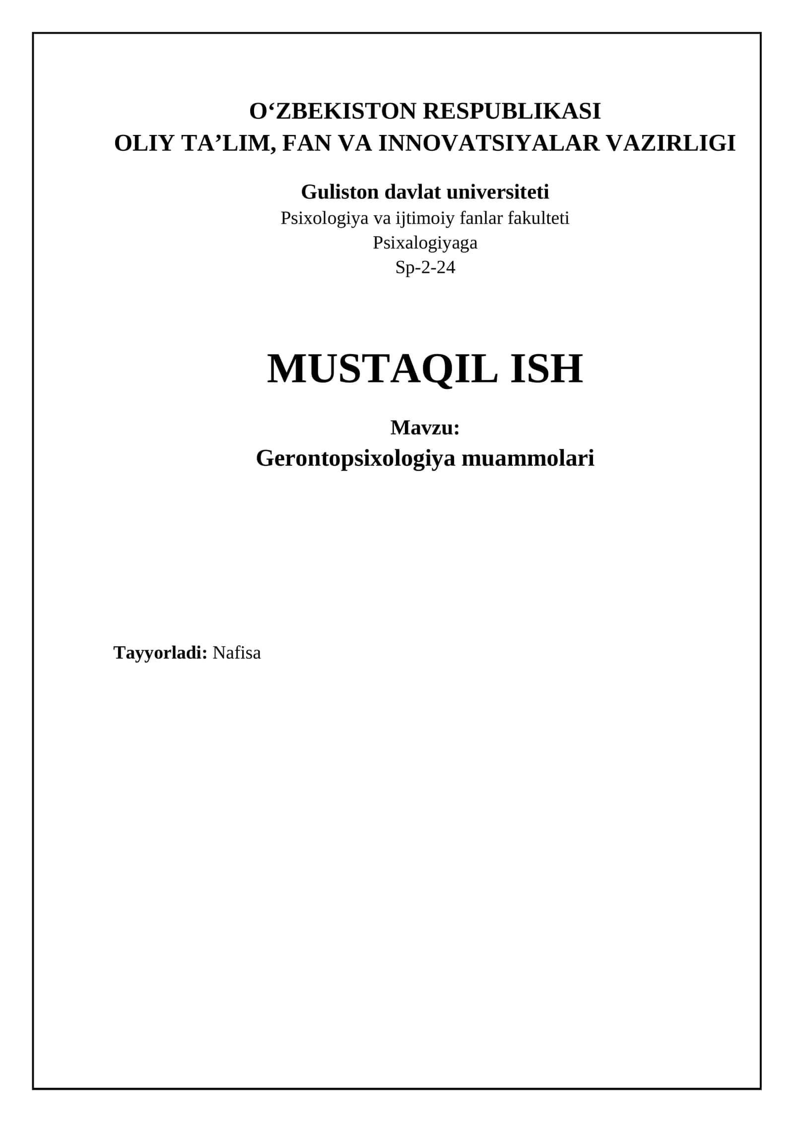 Gerontopsixologiya muammolari 1