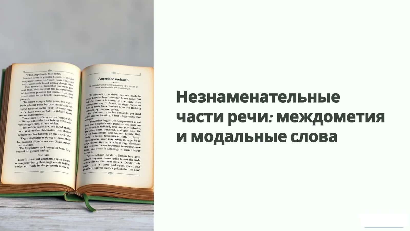 Незнаменательные части речи: междометия и модальные слова 1