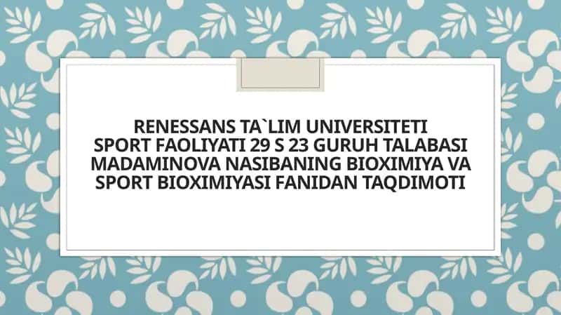 Jismoniy yuklama vaqtida metabolizmda ro'y beradi 1