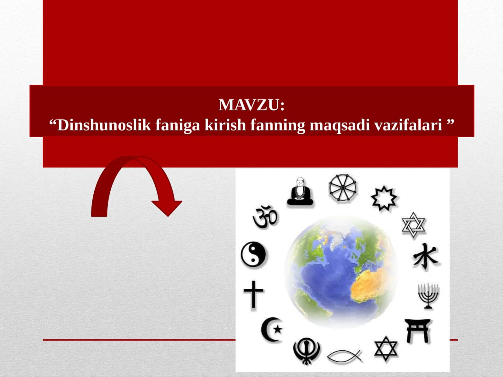 Dinshunoslik fanigakirish fanning maqsadivazifalari 1