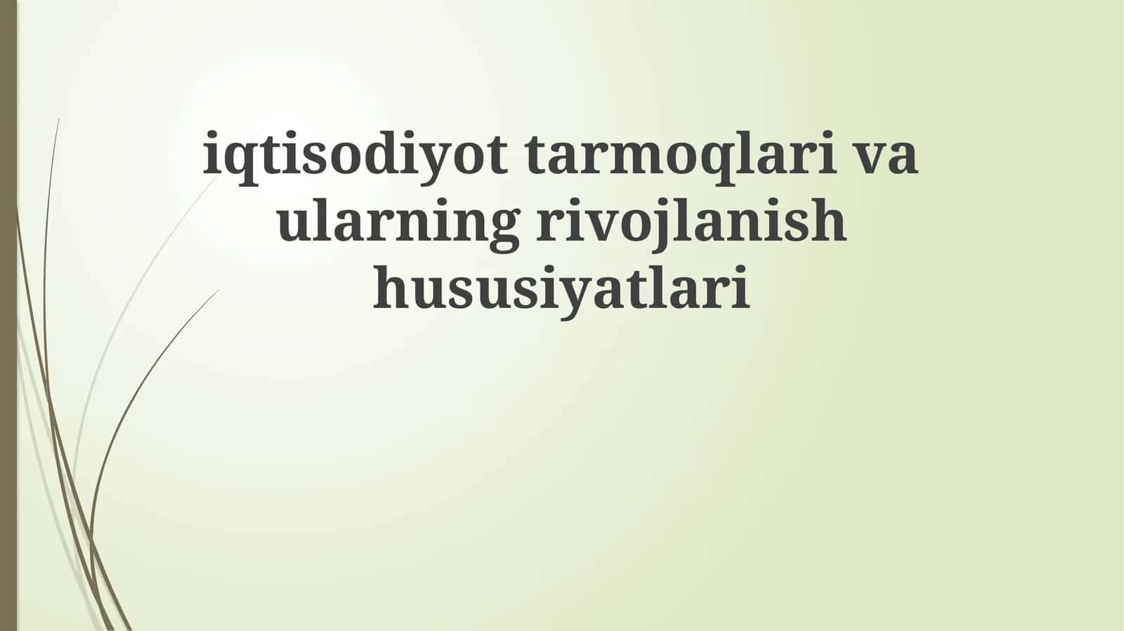 Iqtisodiyot tarmoqlari: ahamiyati va turlari 1