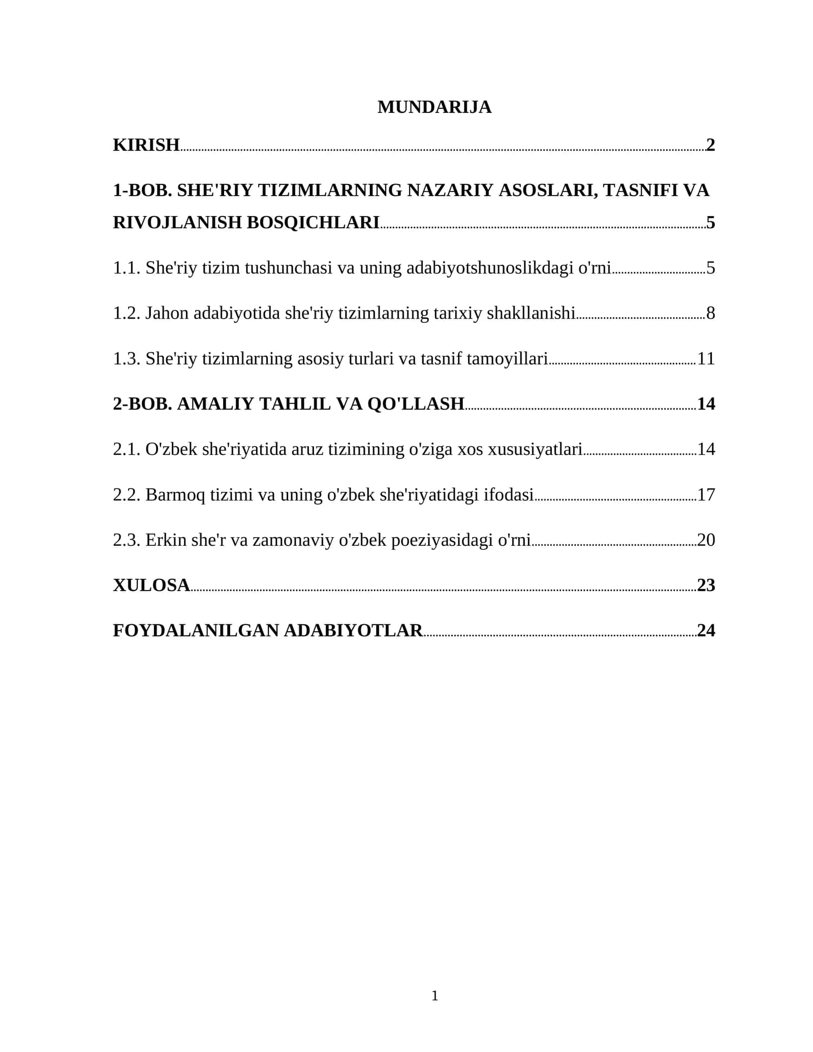 SHE'RIY TIZIMLARNING NAZARIY ASOSLARI 1