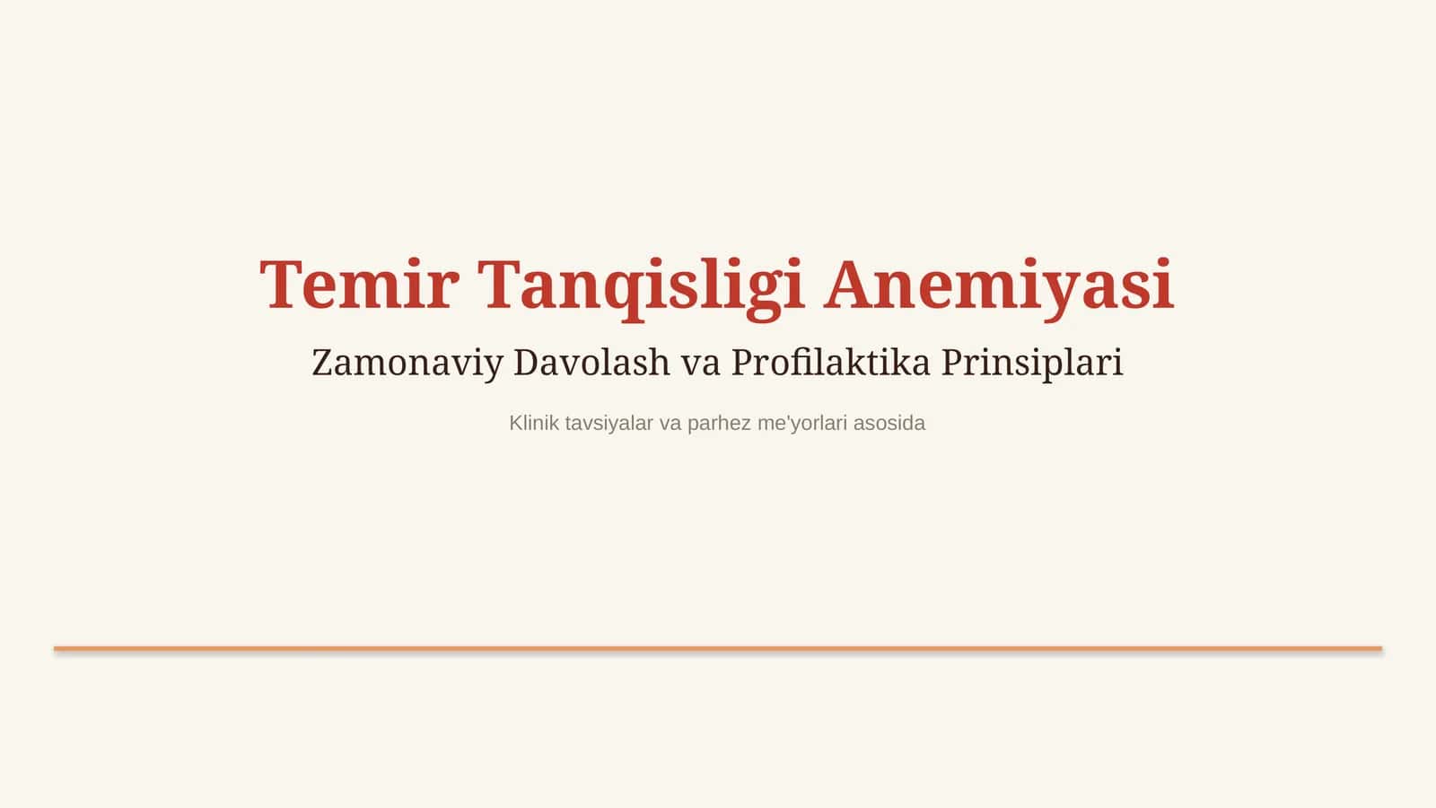 Temir tanqis anemiyani davolash va profilaktika prinsiplari — 15 slayd 1