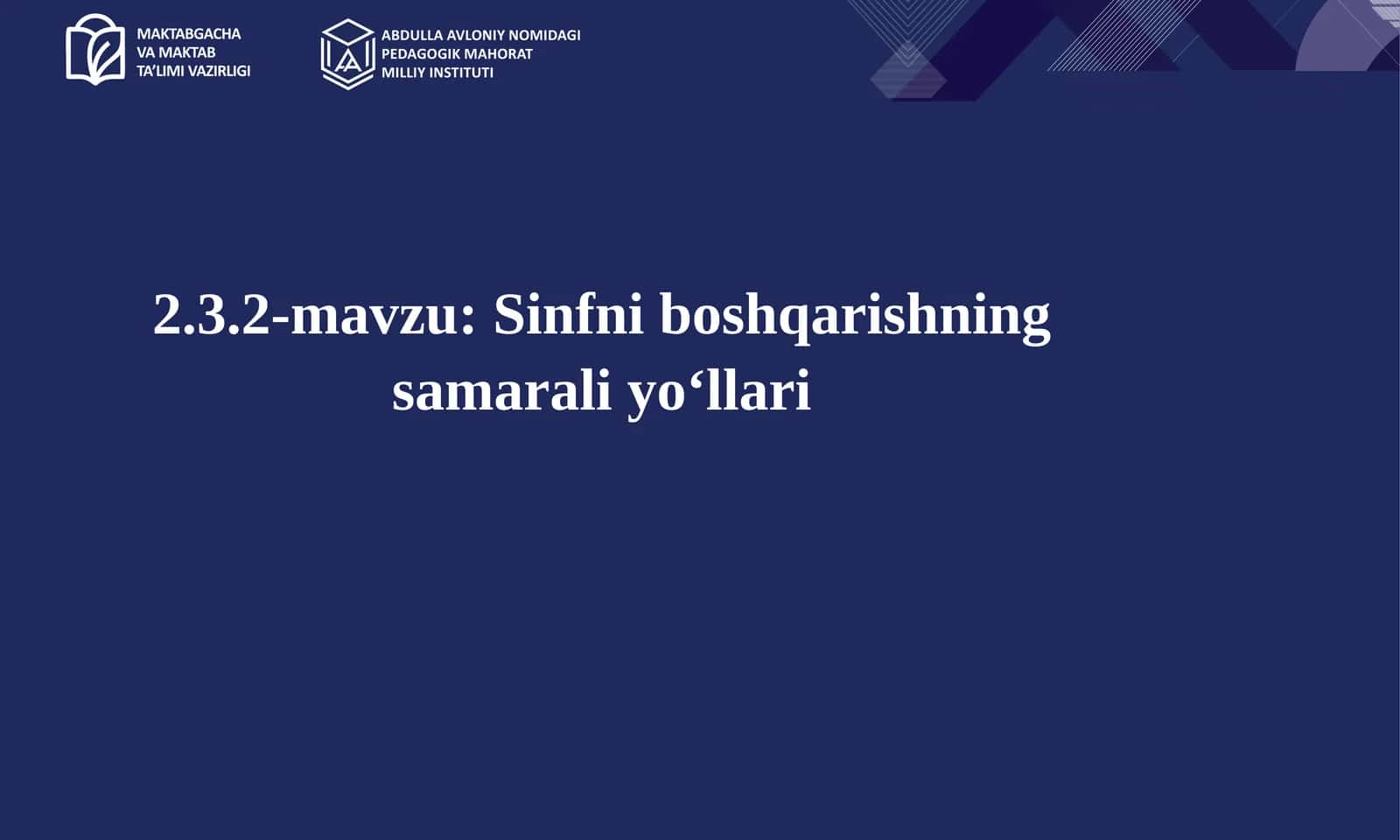 Sinfni boshqarishning samarali yoʻllari 1