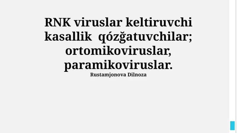 Gripp virusining replikatsiyasi 1