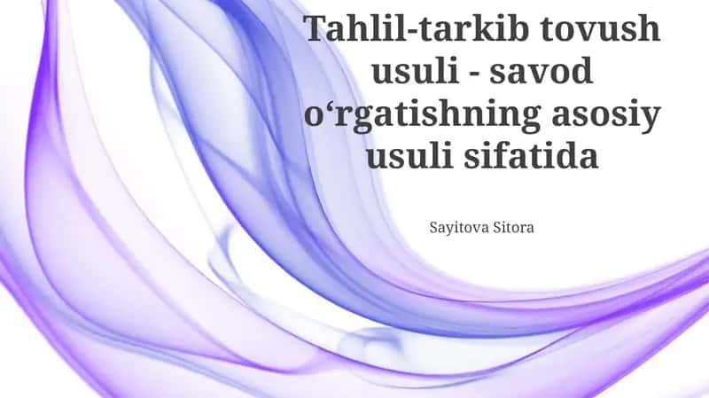 Tahlil-Tarkib Usuli 1