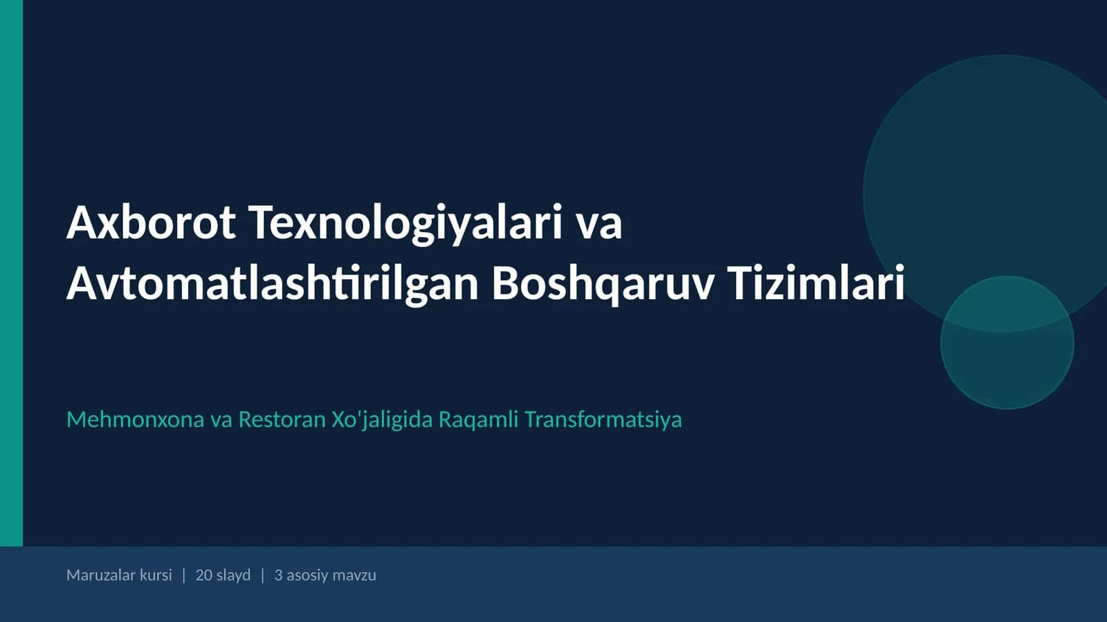 Mehmonxonada avtamatlashtirilgan boshqaruv tizimi 1
