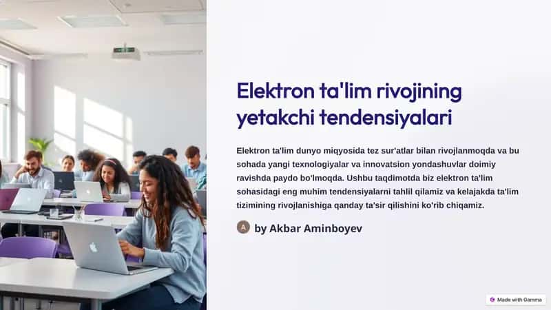 Elektron ta'lim rivojining yetakchi tendensiyalari 1