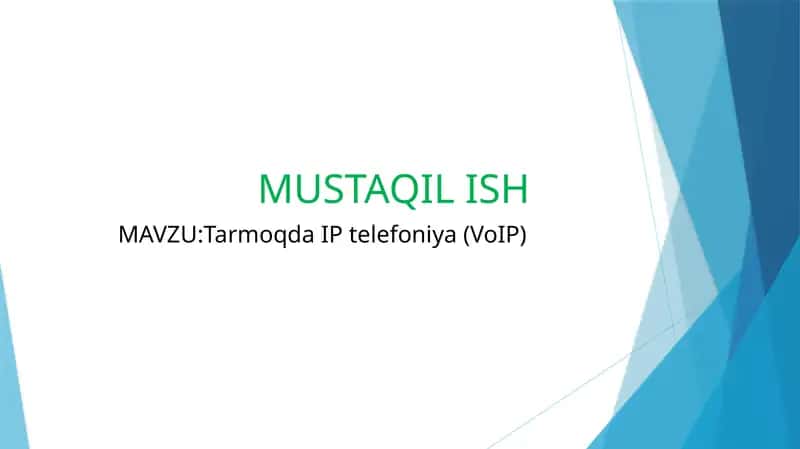 IP telefoniya (VoIP) 1