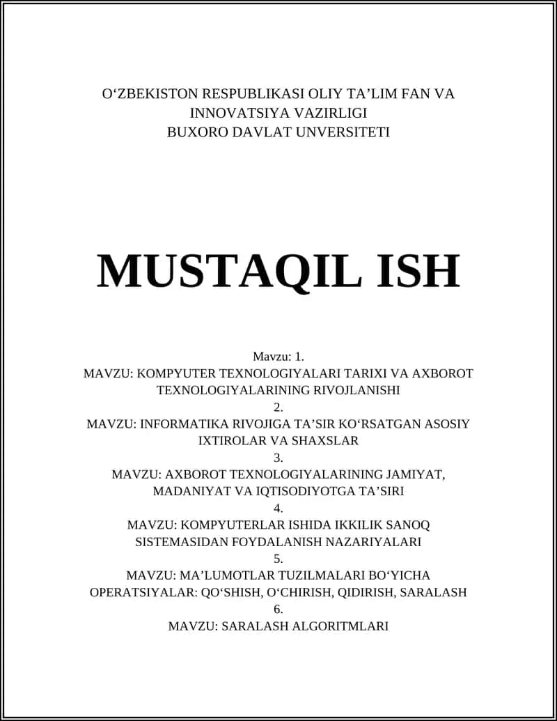 Kompyuter texnologiyalarining paydo bo‘lishi va rivojlanishining bosqichlari 1