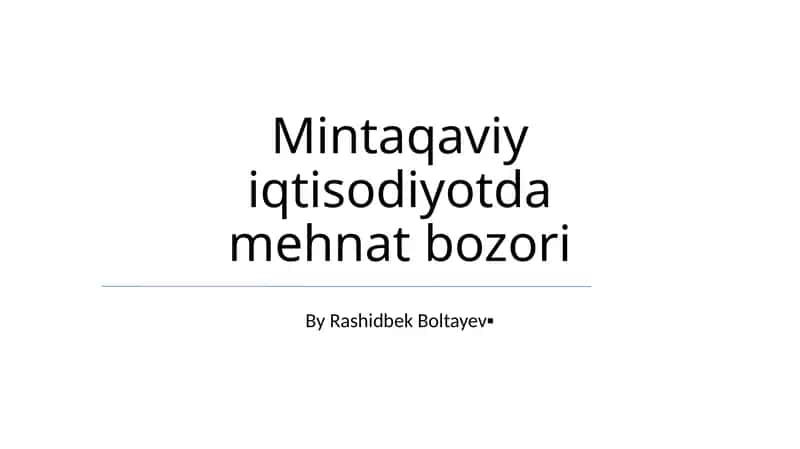 Mehnat Bozori Dinamikasi va Migratsiya 1