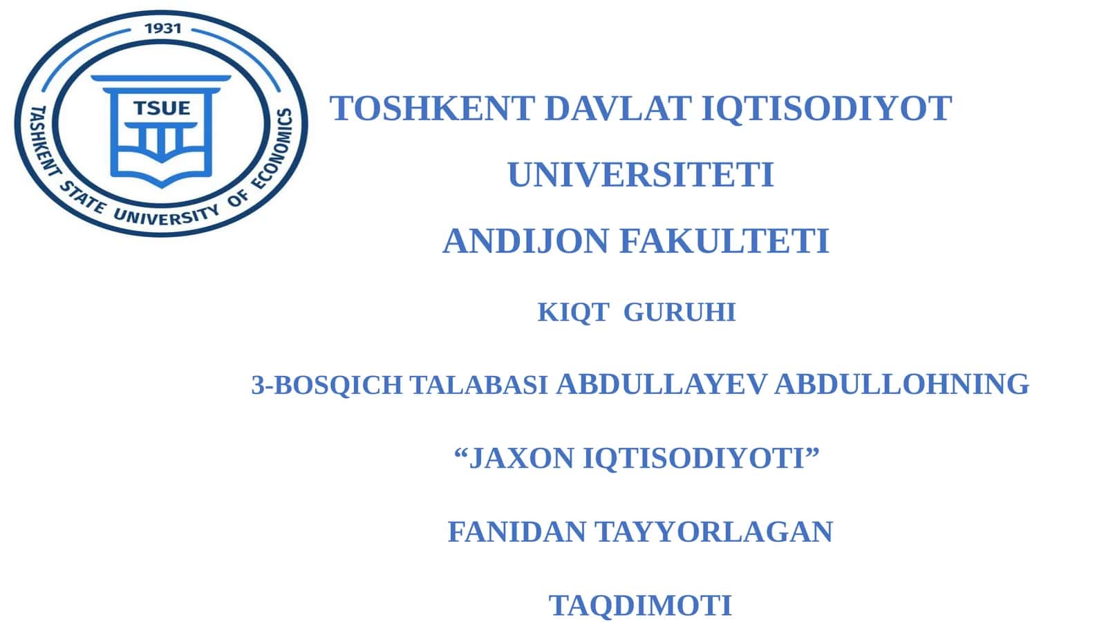 JAXON IQTISODIYOTI 1