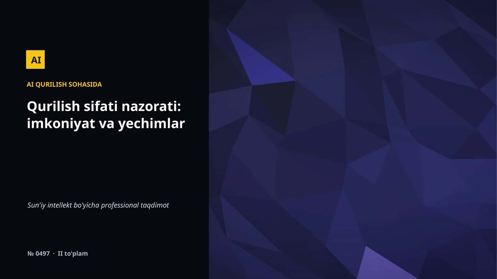Qurilishda AI loyihalashtirish, xavfsizlik va sifat nazoratini yaxshilab, xarajat hamda muddatlarni kamaytiradi 1