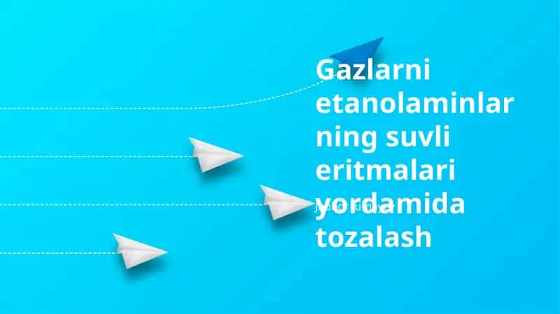 Gazlarni etanolaminlarning suvli eritmalari yordamida tozalash 1