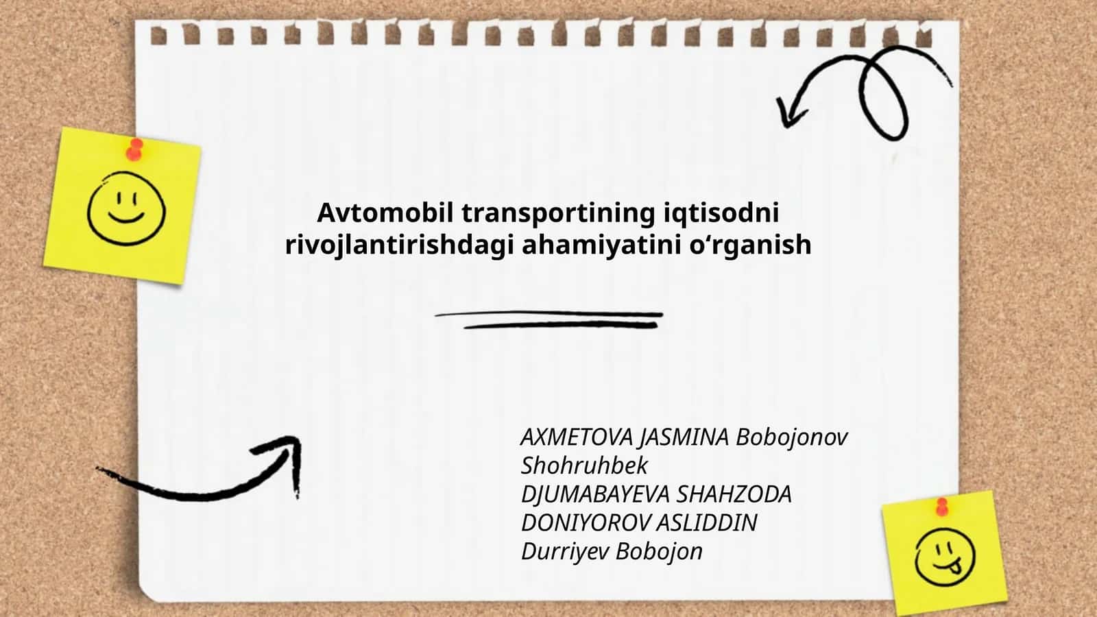 Avtomobil transportining iqtisodni rivojlantirishdagi ahamiyatini oʻrganish 1