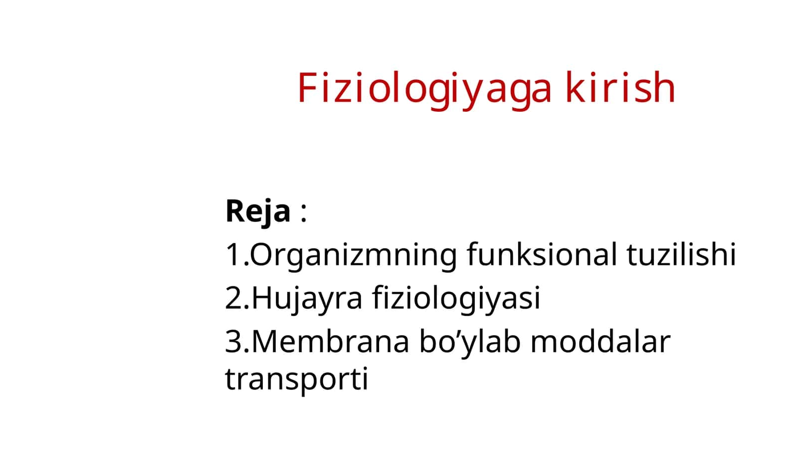 Fiziologiyaga kirish 1