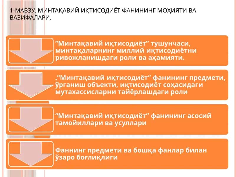 Минтақавий иқтисодиётфaн 1