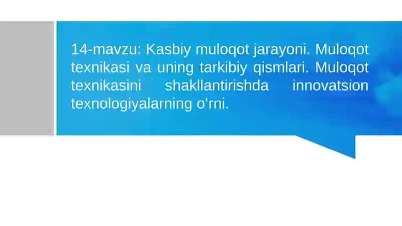 Kasbiy muloqot jarayoni