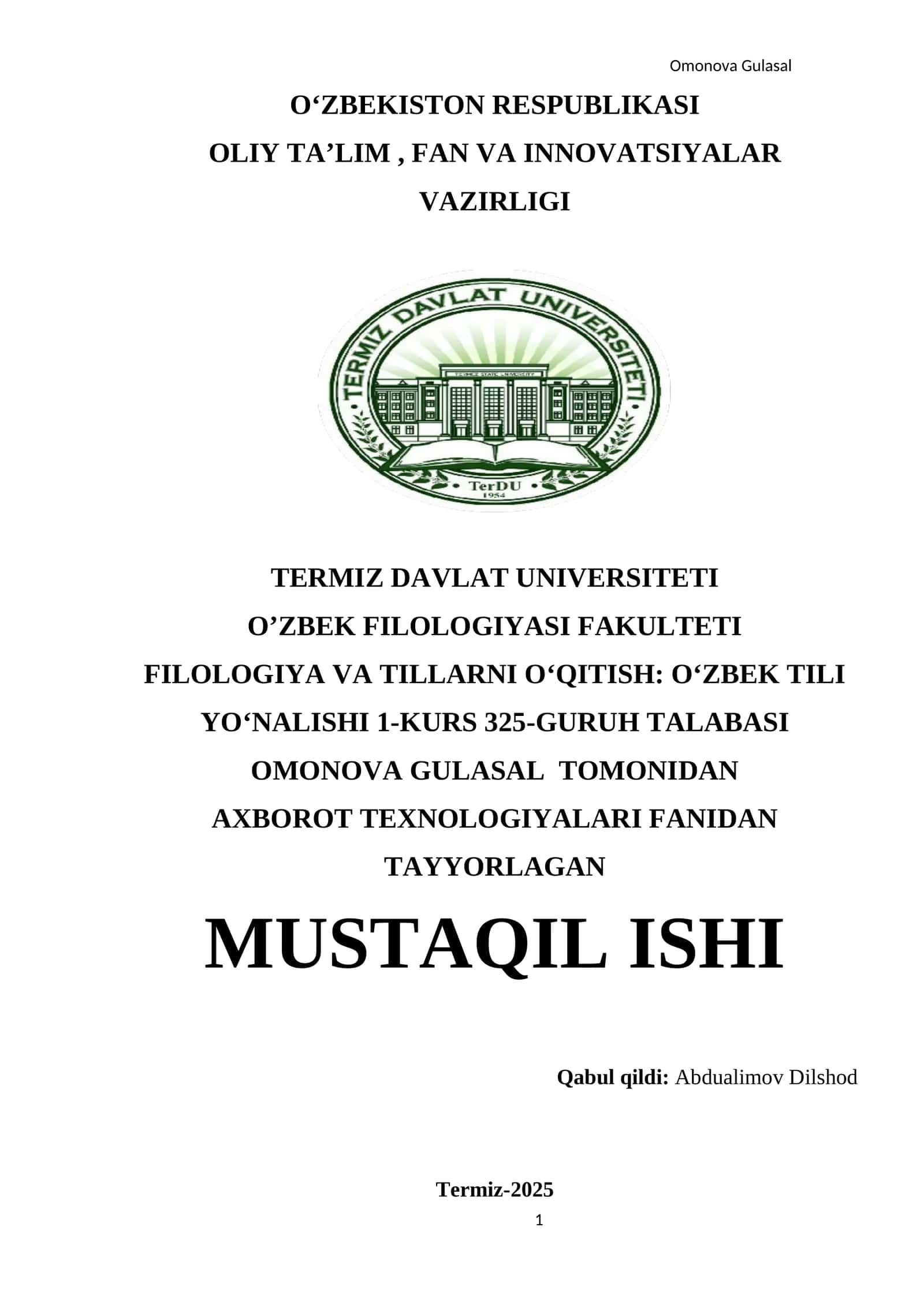 Zamonaviy taqdimotlar tayyorlash texnologiyasi (Powerpoint) 1