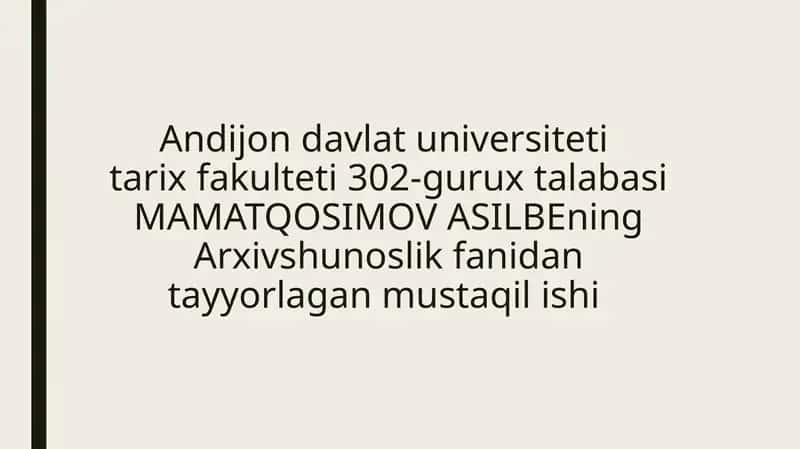 O‘zbekiston Respublikasi Markaziy davlat arxivi 1