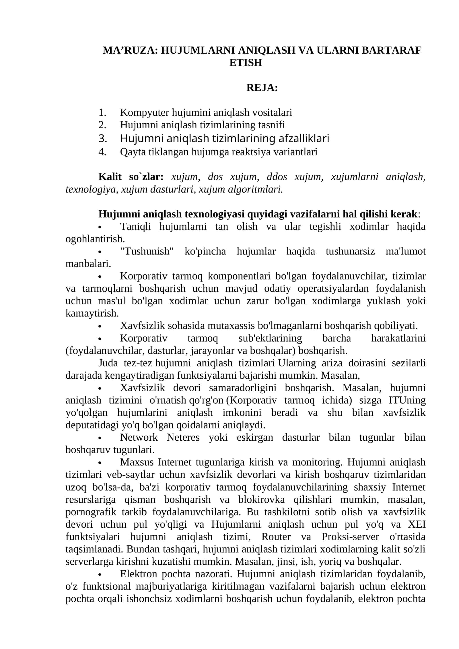 Hujumni aniqlash texnologiyasi 1