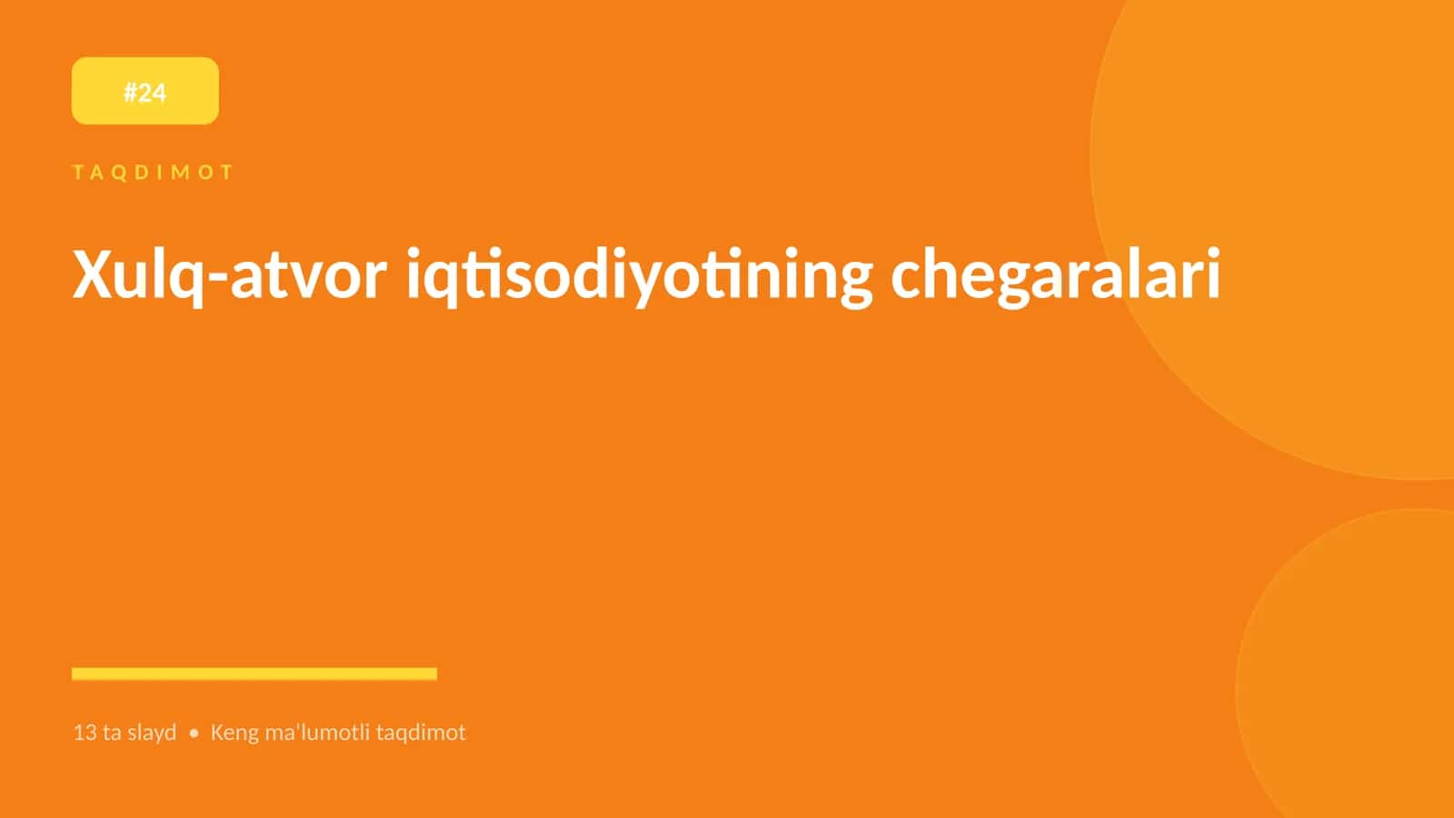 Xulq-atvor iqtisodiyotining chegaralari 1