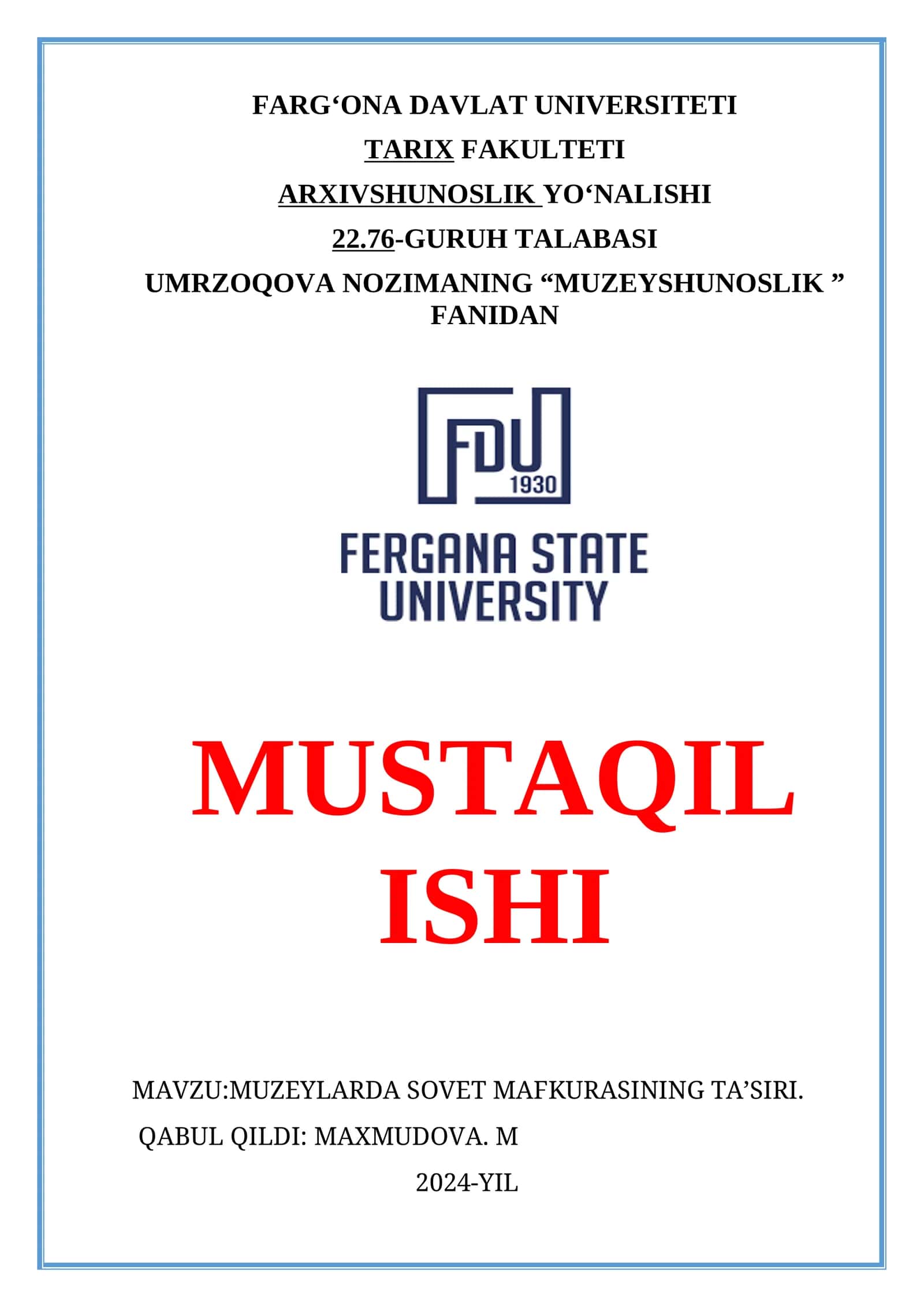 MUZEYLARDA SOVET MAFKURASINING TA’SIRI 1