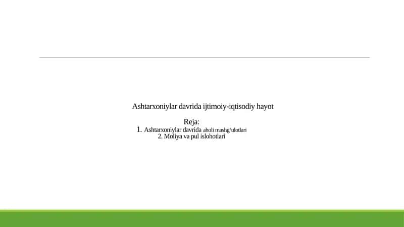 Moliya va pul islohotlari 1
