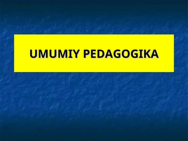 UMUMIY PEDAGOGIKA 1