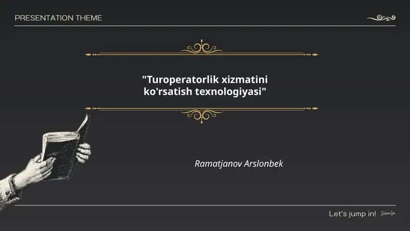 Turoperatorlik xizmatini ko'rsatish texnologiyasi 1