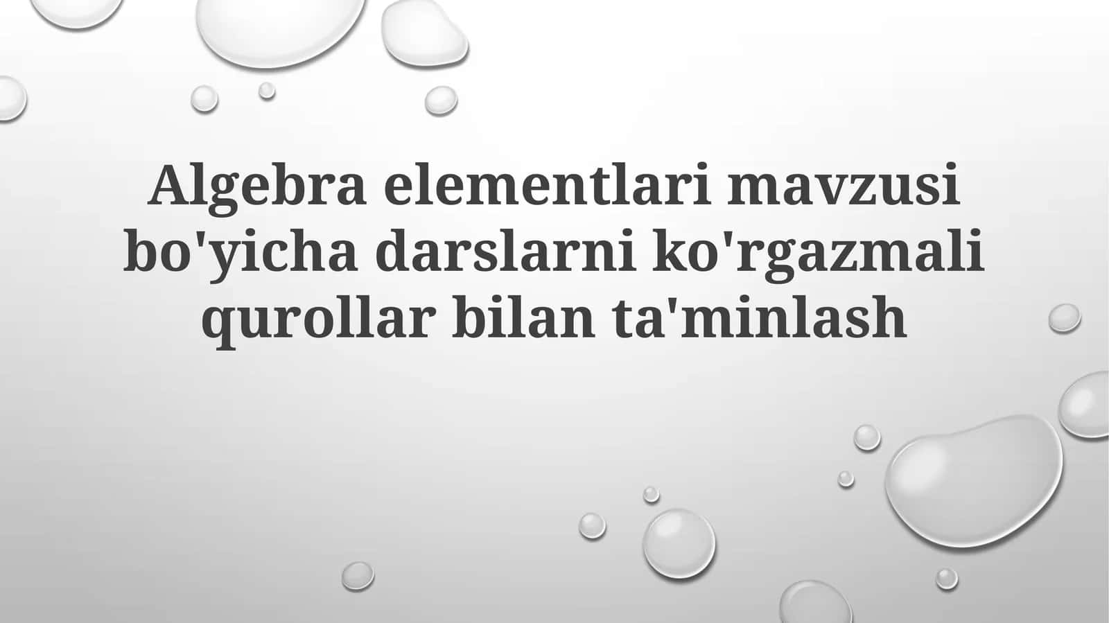 Algebra elementlari 1