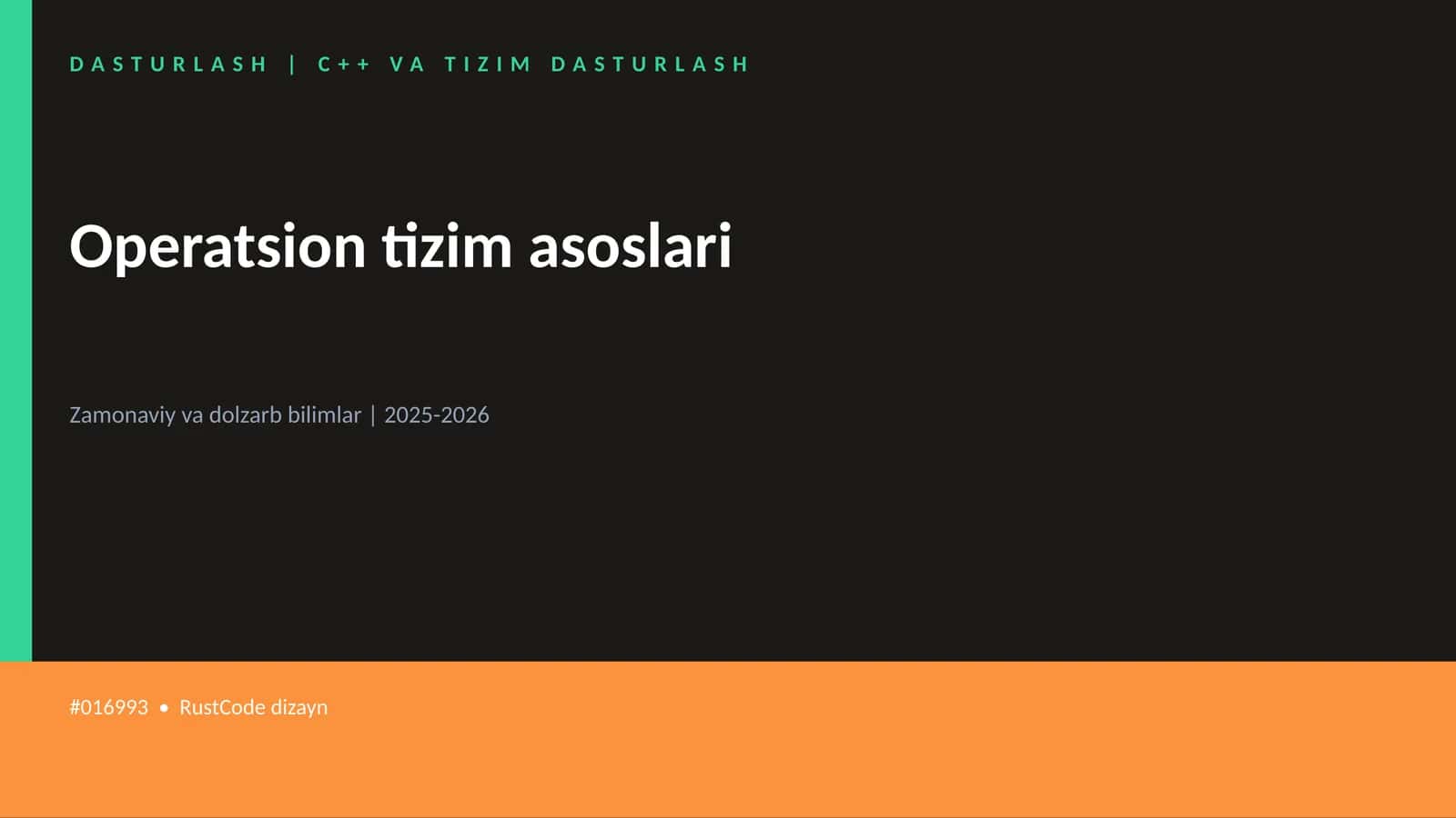 Operatsion tizim asoslari 1