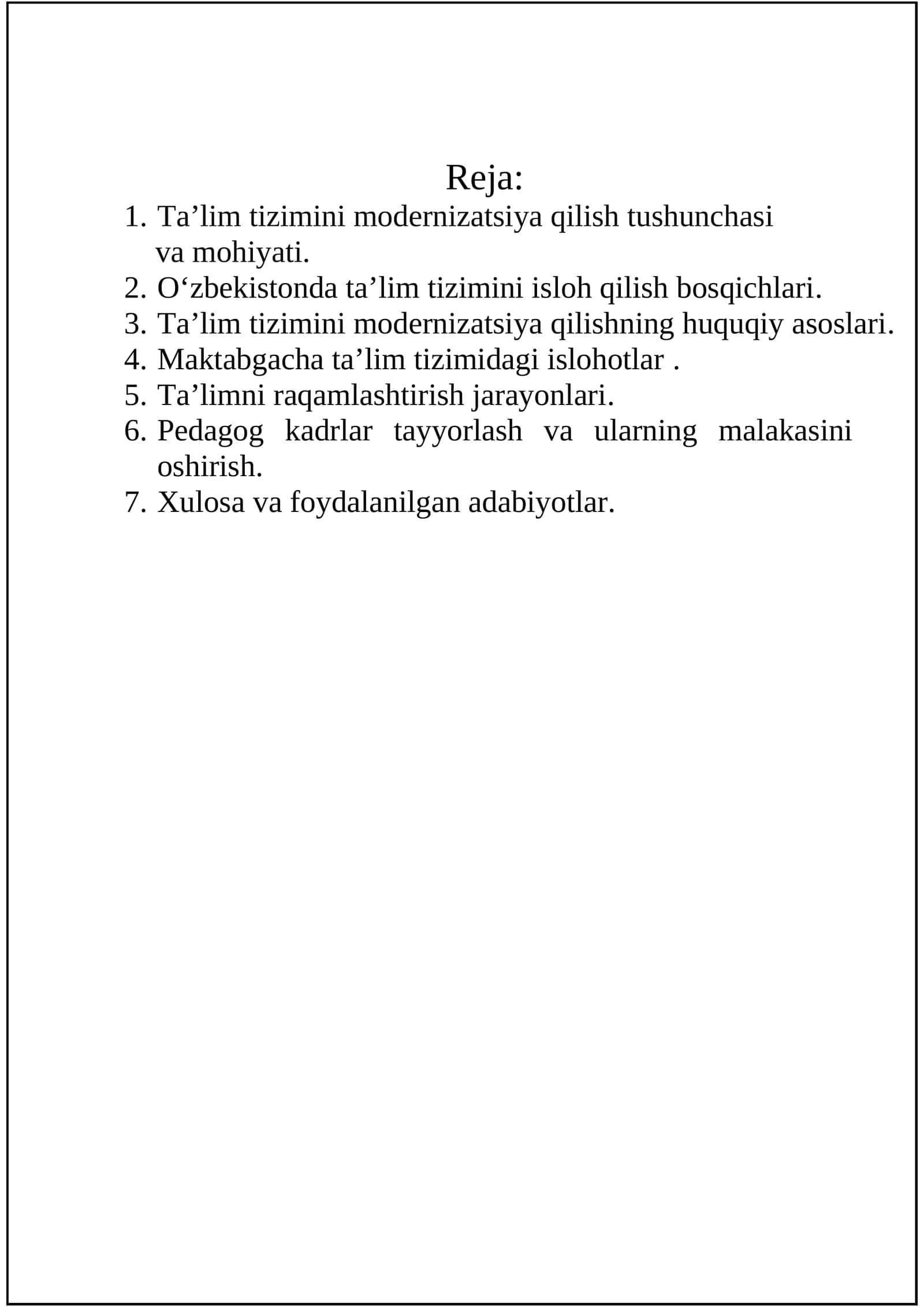 Ta’lim tizimini modernizatsiya qilish tushunchasi 1