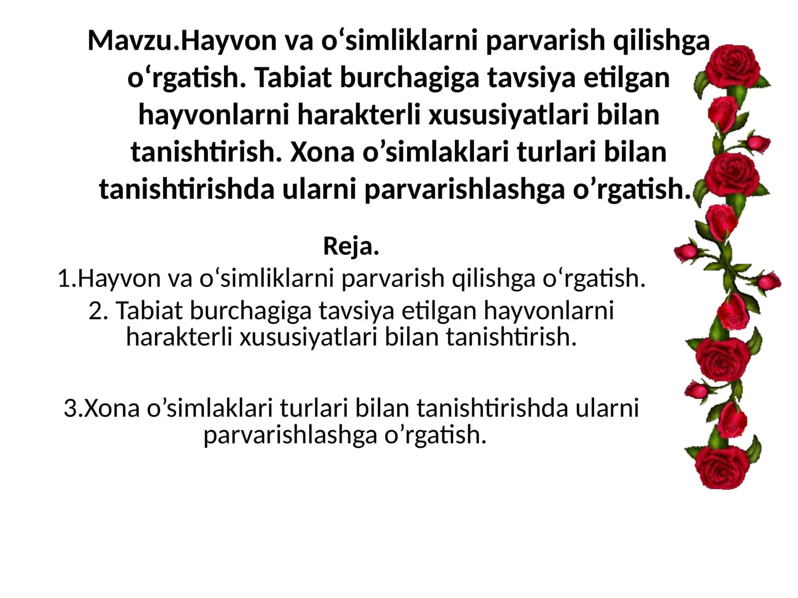 Hayvon va o‘simliklarni parvarish qilishga o‘rgatish 1