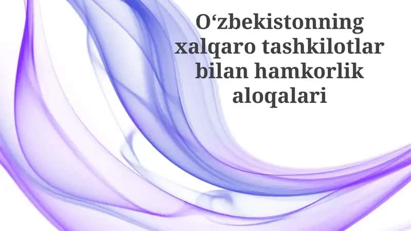 O'zbekistonning xalqaro tashkilotlar bilan hamkorlik aloqalari 1