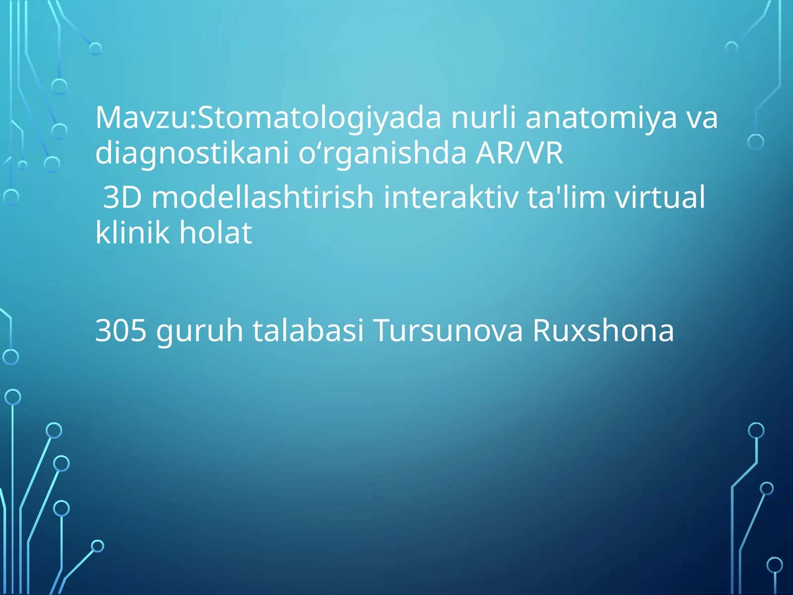 Stomatologiyada 3D Modellashtirish AR/VR Tadqiqotlar 1