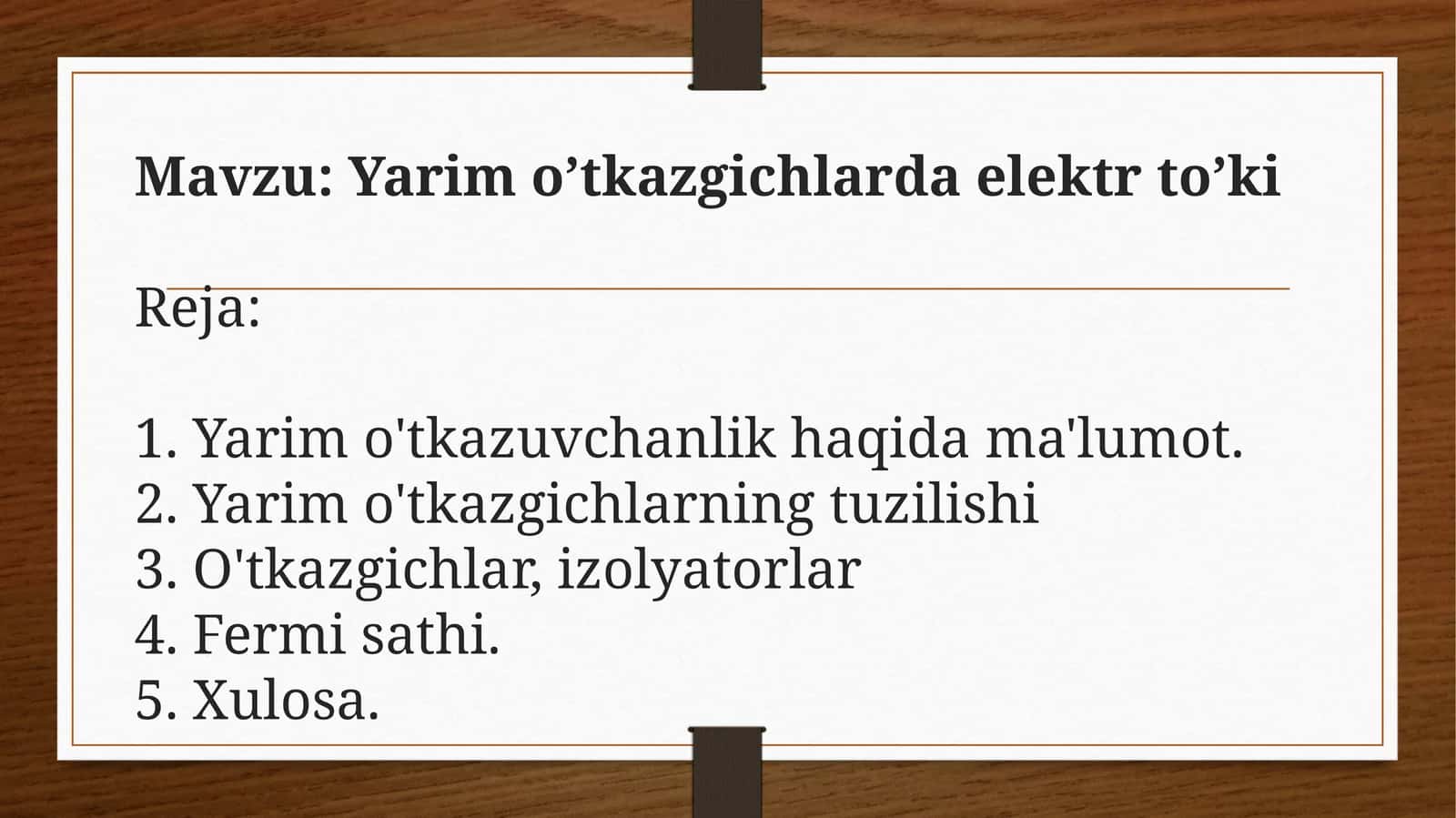 Yarimo’tkazgichlarda elektr to’ki 1