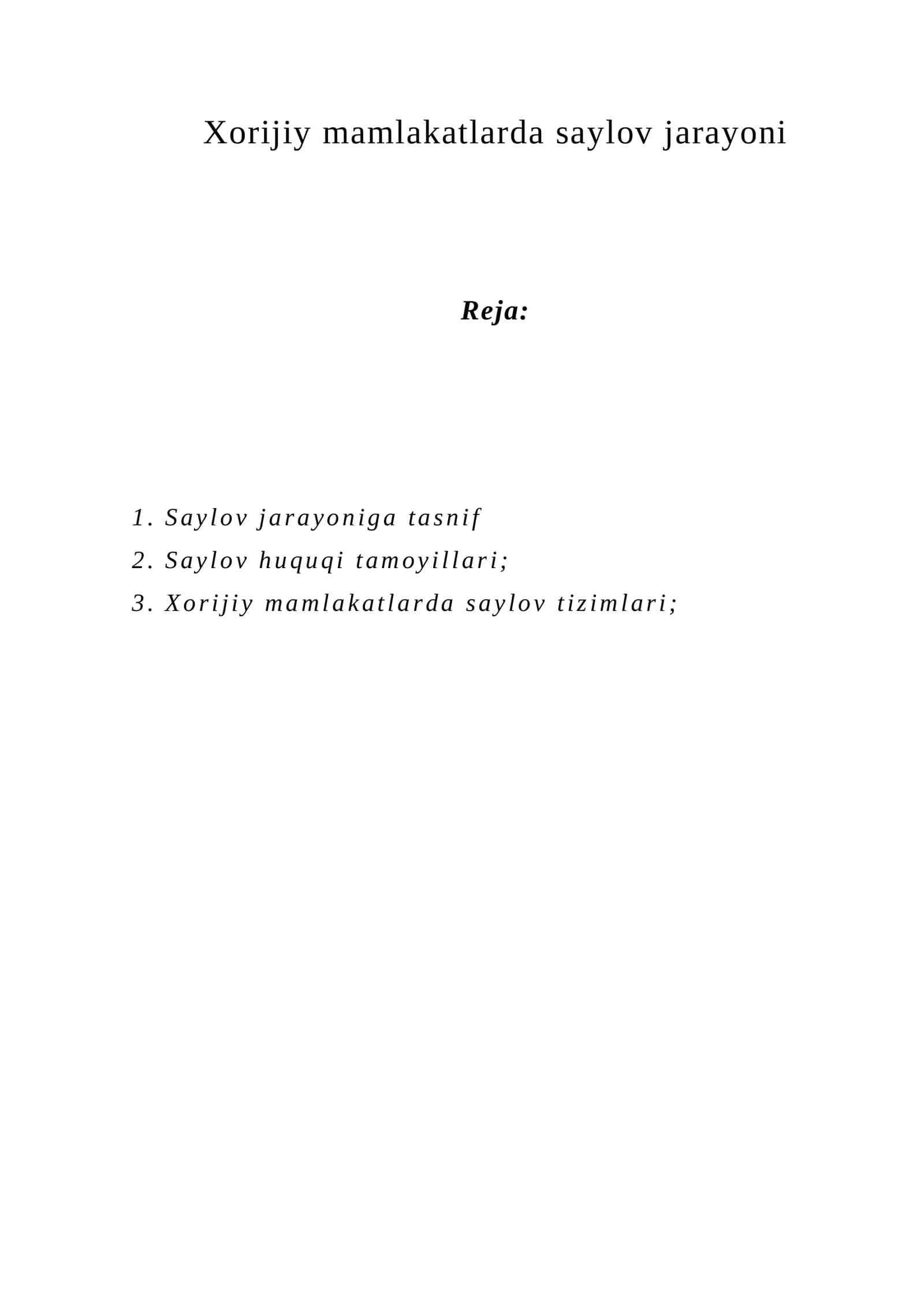 Xorijiy mamlakatlarda saylov jarayoni 1
