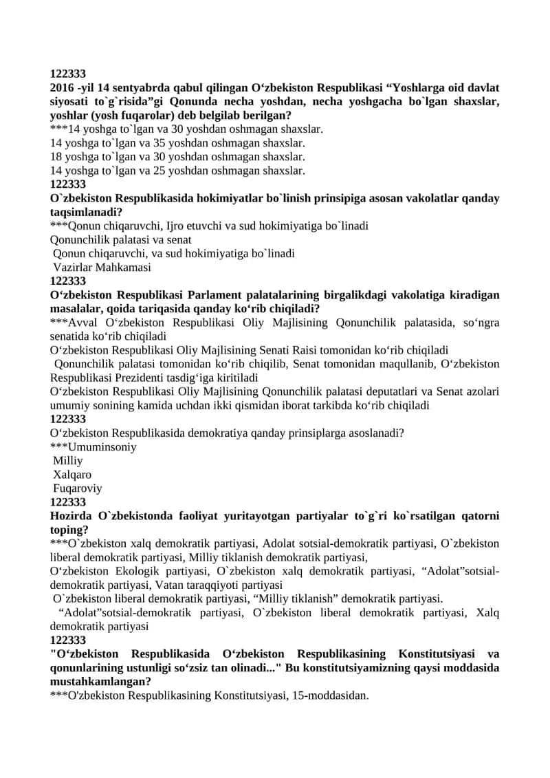 O‘zbekiston Respublikasi "Yoshlarga oid davlat siyosati to`g`risida”gi Qonun 1