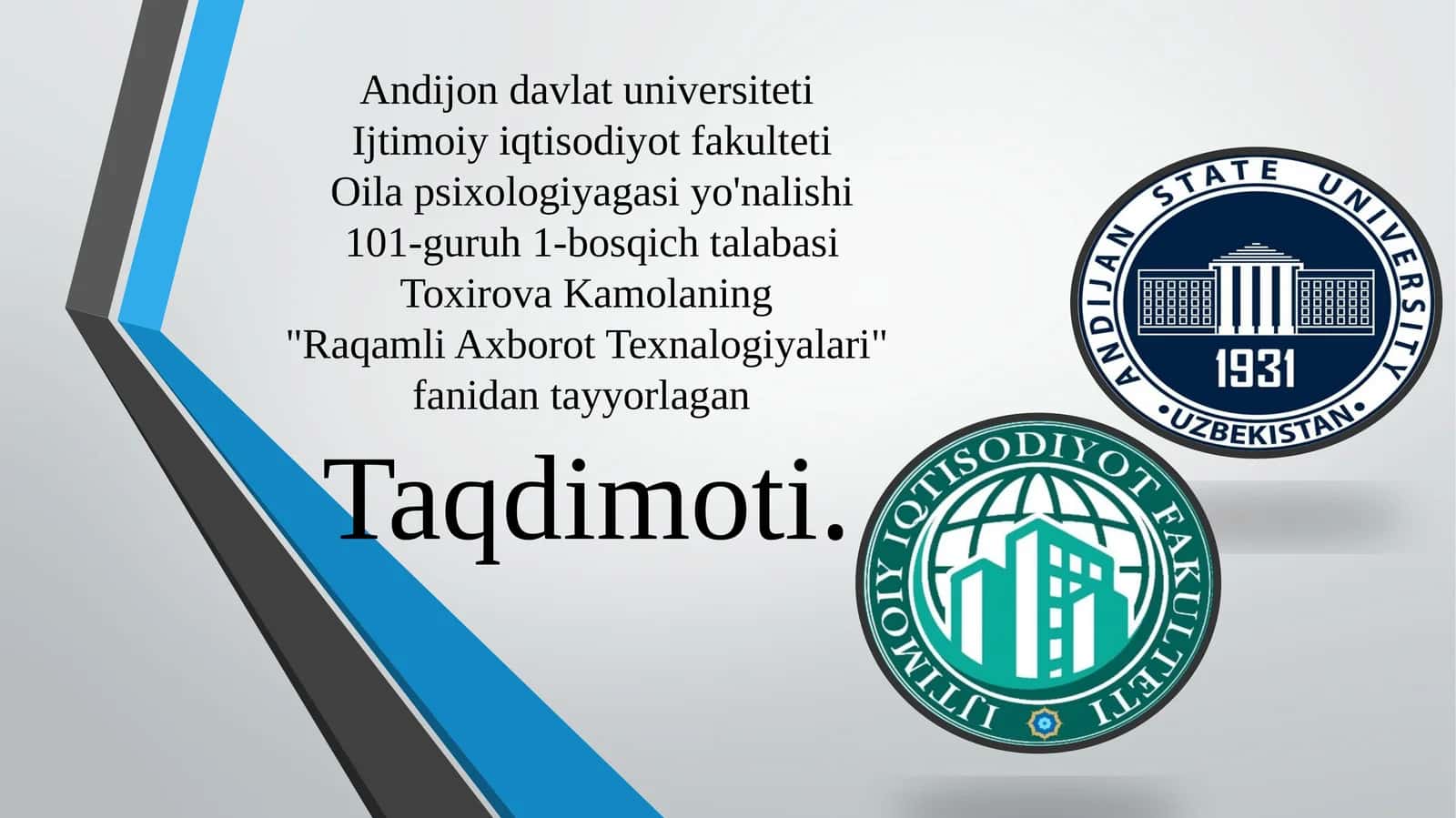Raqamli Axborot Texnologiyalari 1